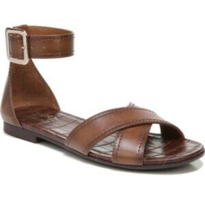 296) Naturalizer Sausalito Faux Leather Ankle Strap Flat Sandals size 8.5